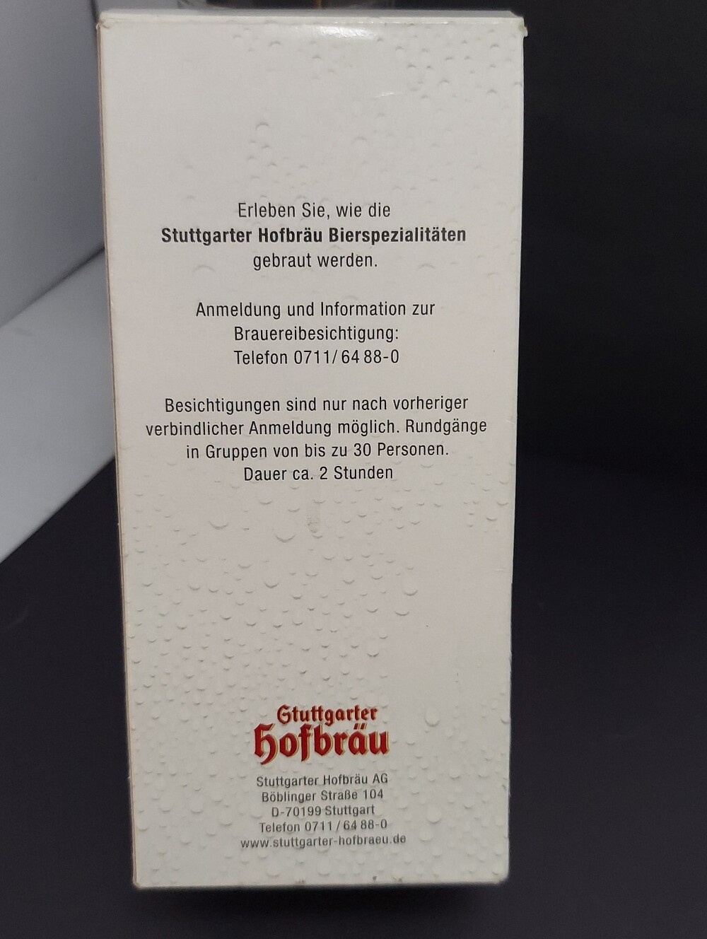 GTUTTGARTER HOFBRAU .3L BEER MUG GLASS Breweriana  Vintage W/Box Stuttgart - Picture 11 of 16